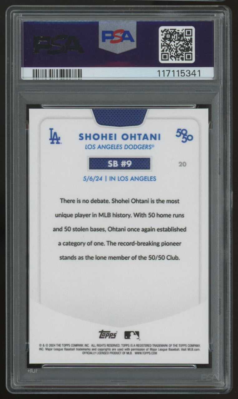 2024 Topps 50/50 Shohei Ohtani Chrome Blue Refractor /150 #20 PSA 10