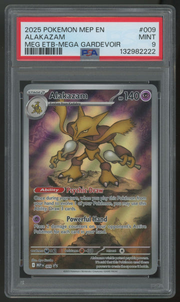 2025 Pokemon Alakazam Mega Evolution Promo Holo #009 PSA 9
