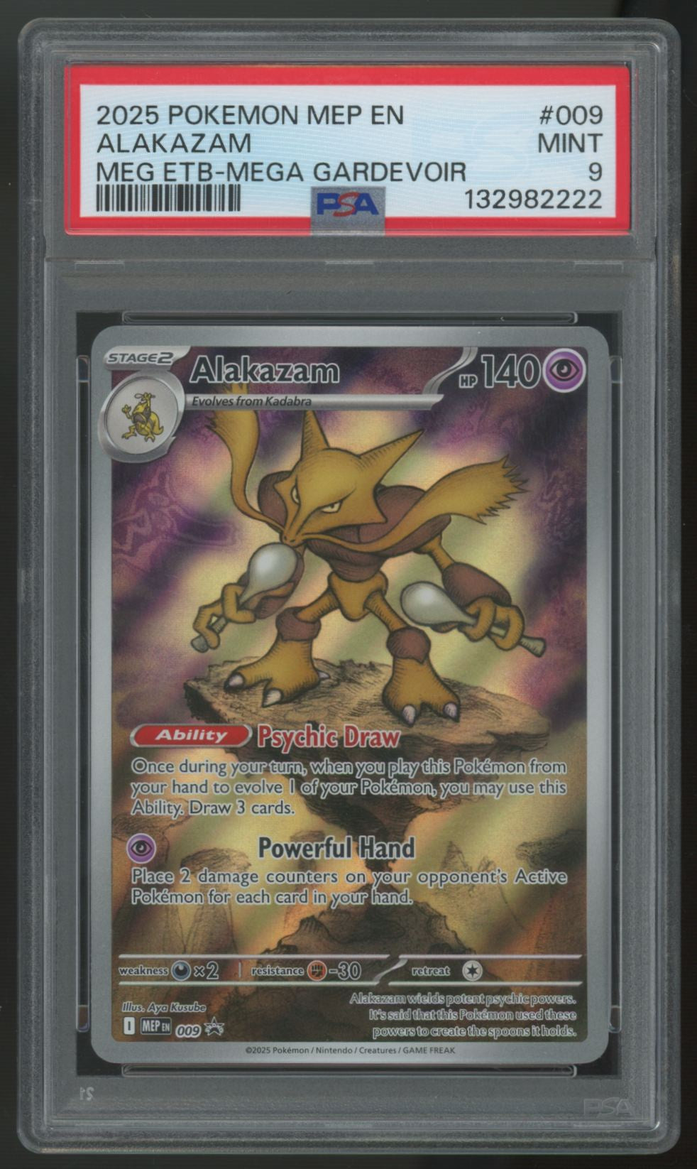 2025 Pokemon Alakazam Mega Evolution Promo Holo #009 PSA 9