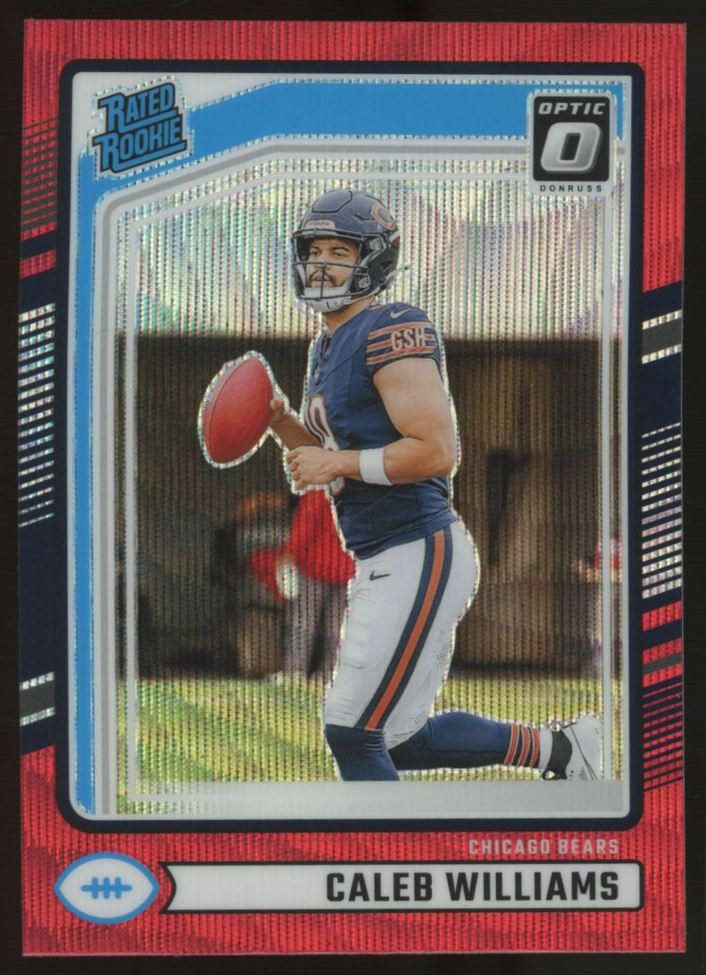 2024 Donruss Optic Preview Caleb Williams Rated Rookie Red Wave #327 "B"