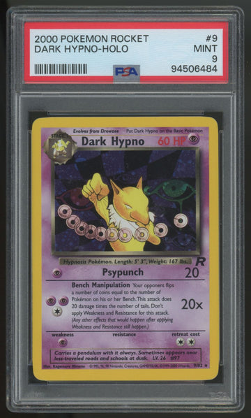 2000 Pokemon Dark Hypno Team Rocket Unlimited Holo #9 PSA 9