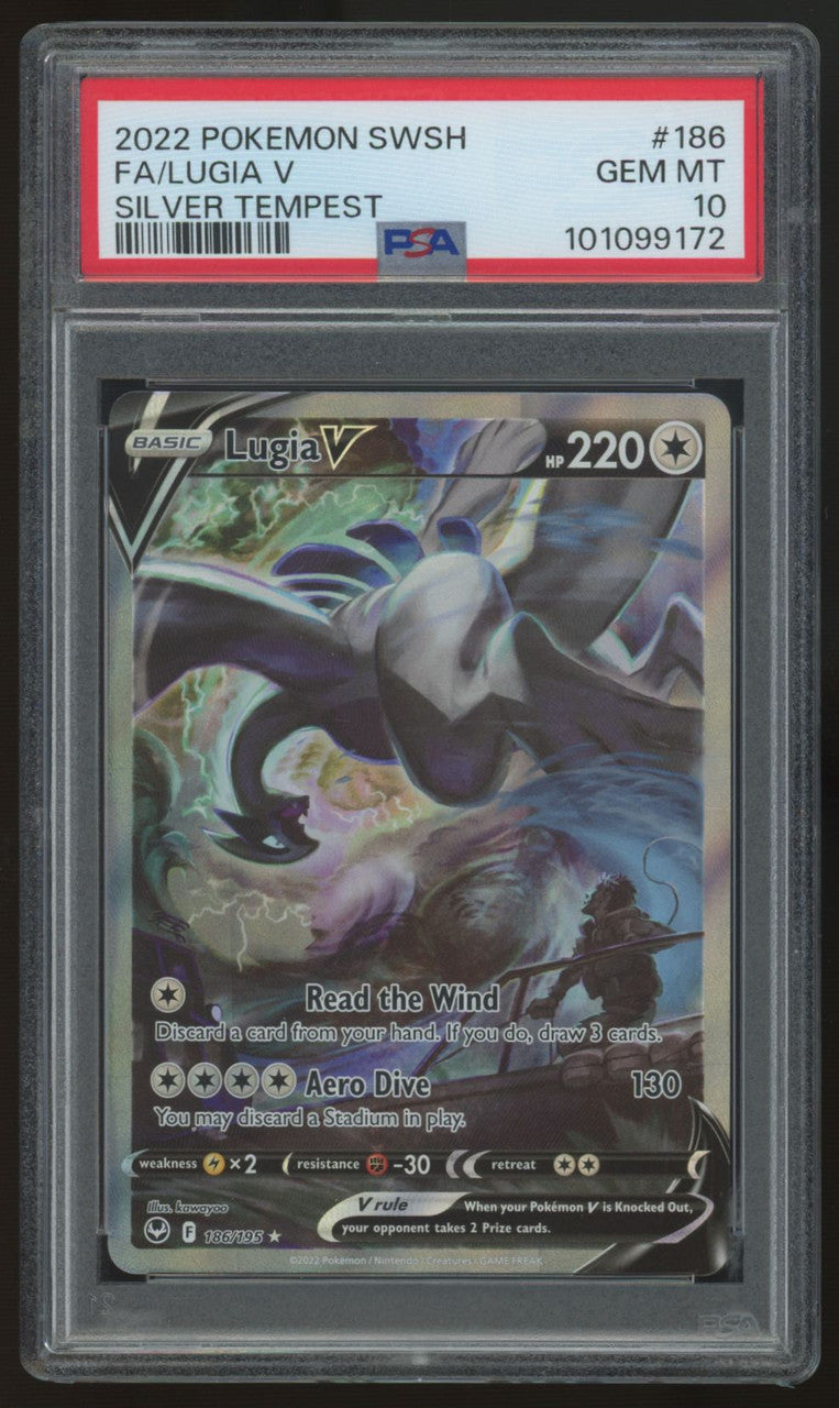 2022 Pokemon Lugia V Silver Tempest Full Art #186 PSA 10