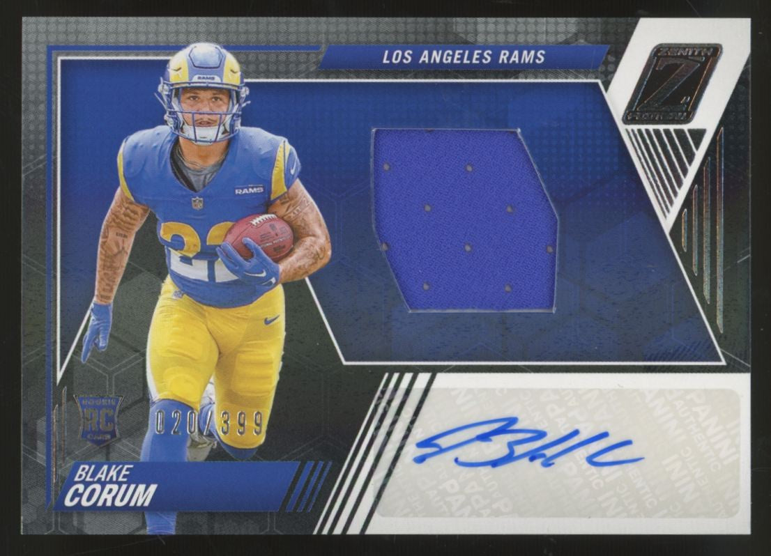 2024 Panini Zenith Blake Corum RC Patch Auto RPA /399 #228