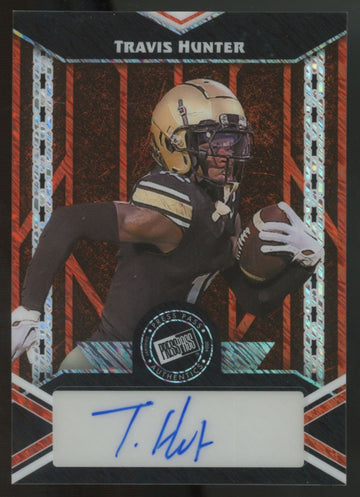 2024 Leaf Press Pass Travis Hunter Orange Shimmer Auto /8 #20A-TH3
