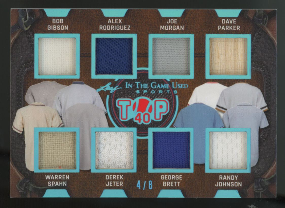 2025 Leaf In The Game Gibson/Spahn/Jeter/Johnson Top 40 Blue Multi Patch /8