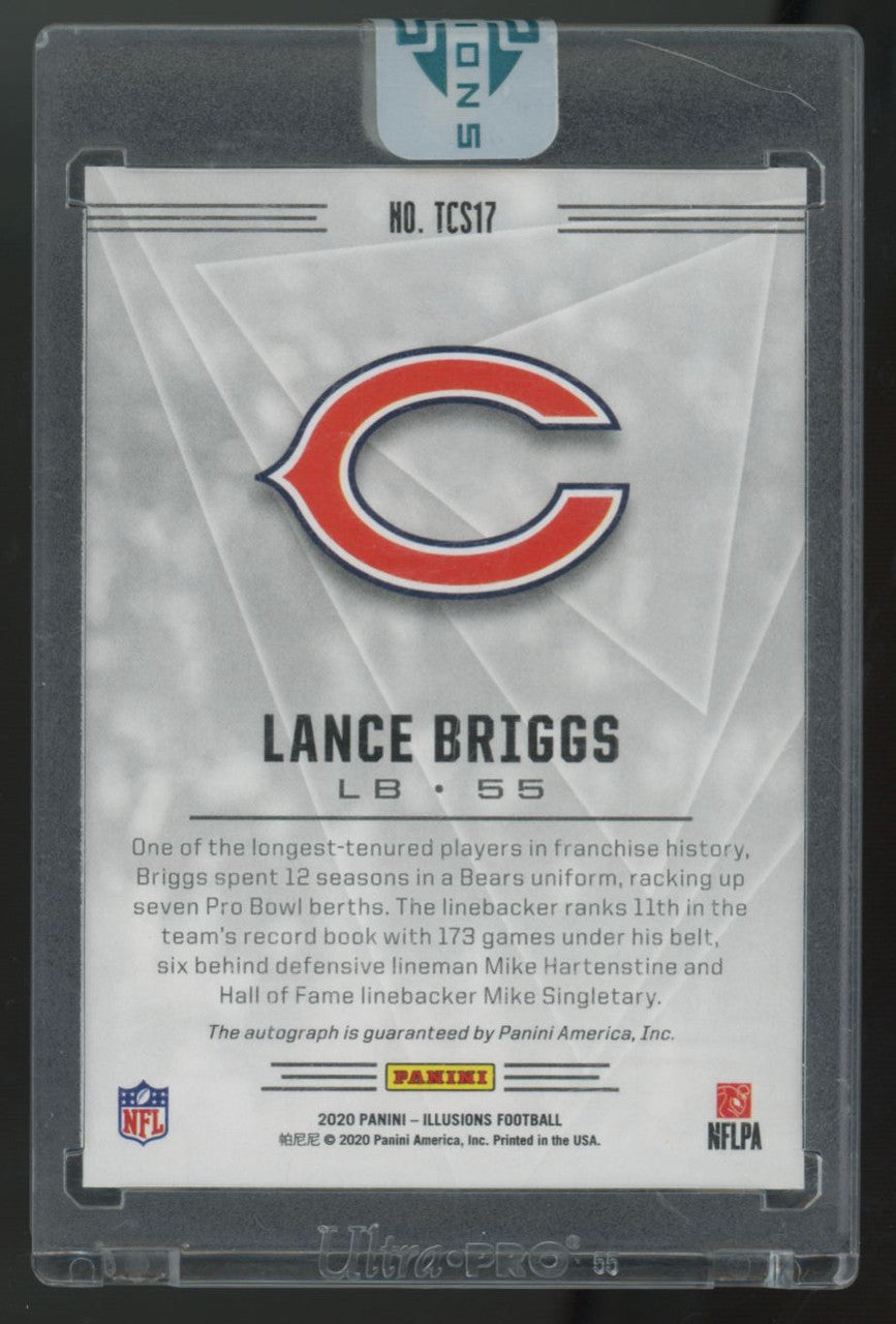 2020 Panini Illusions Lance Briggs Black Trophy Collection Auto /50 #TCS17