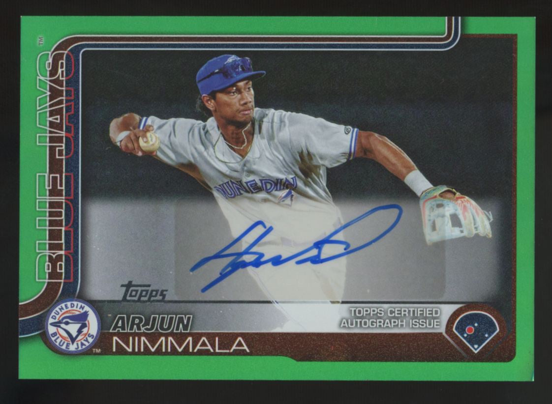 2025 Topps Pro Debut Arjun Nimmala Green Foil Auto /99 #PD-30