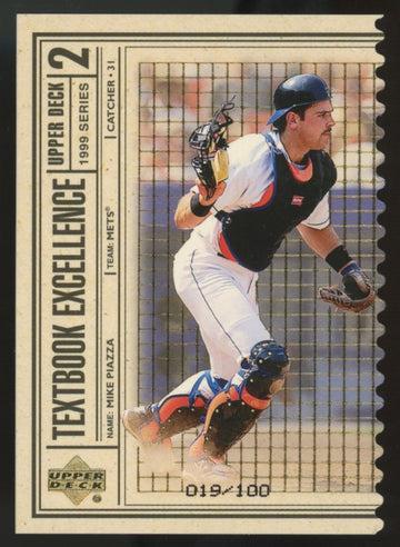 1999 Upper Deck Series Two Mike Piazza Textbook Excellence Triple /100 #T15