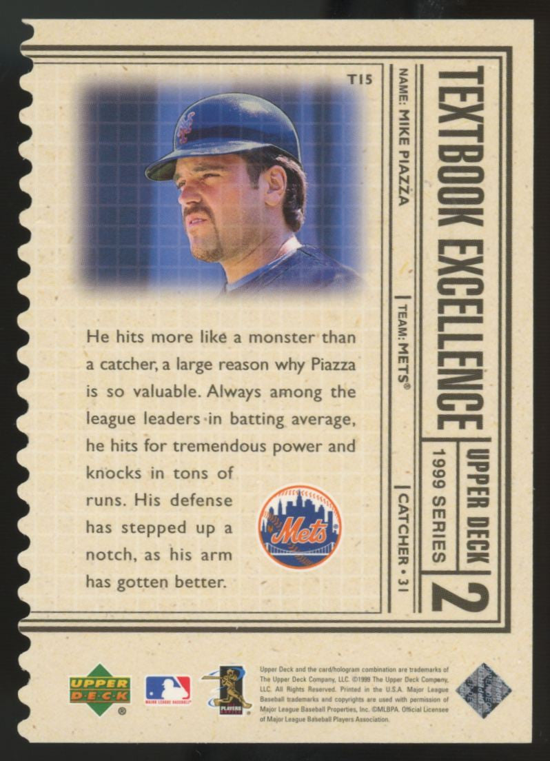 1999 Upper Deck Series Two Mike Piazza Textbook Excellence Triple /100 #T15