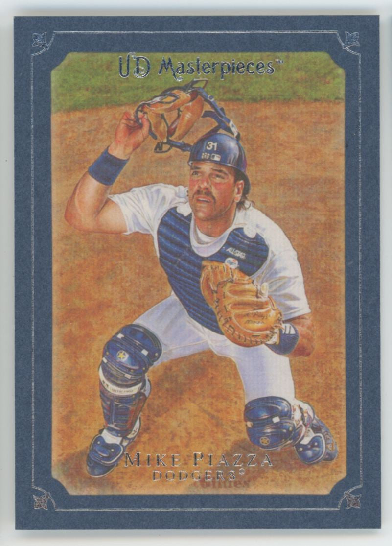 2007 Upper Deck Masterpieces Mike Piazza Persian Blue Linen 1/1 #40