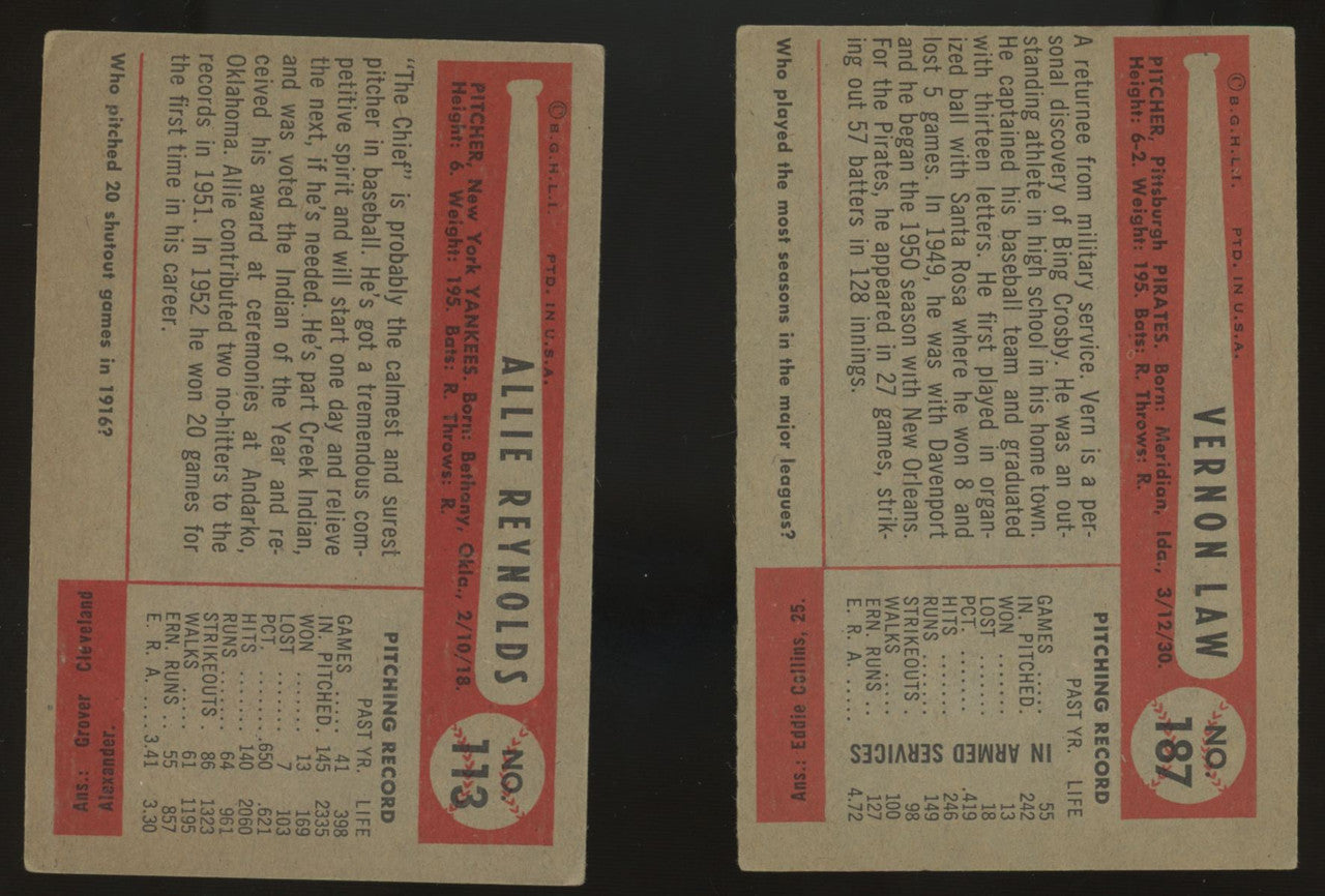 1954 Bowman Baseball Near Complete Set (188/224) EX-NM