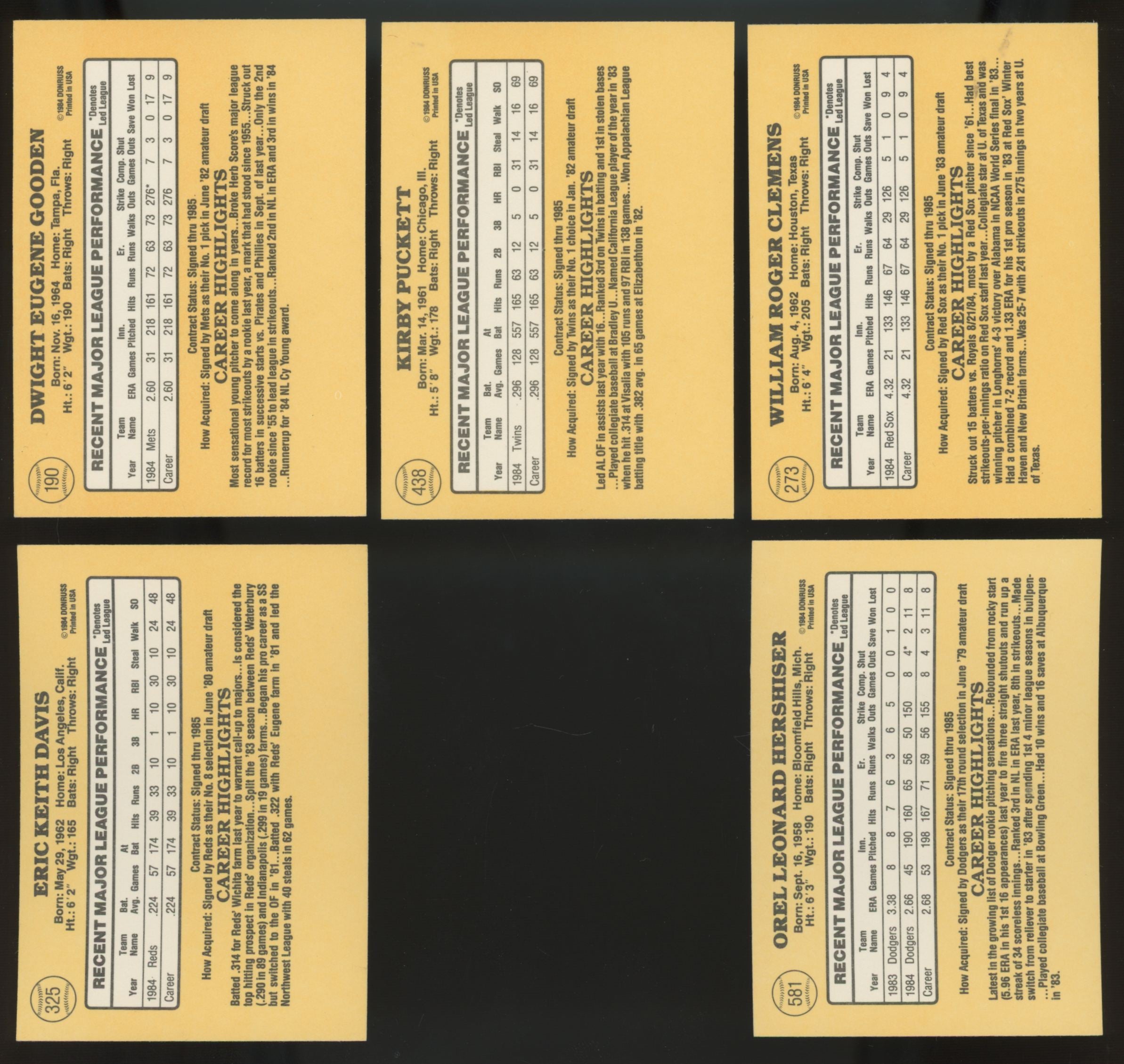 1985 Donruss Baseball Complete Set NM-MT
