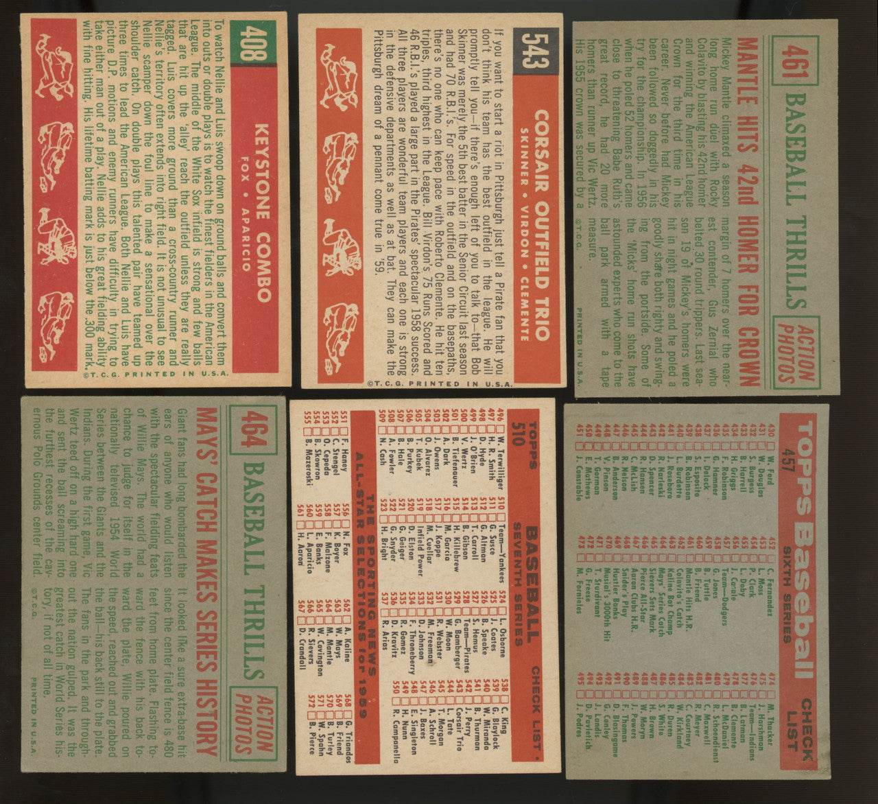 1959 Topps Baseball Complete Set (572) EX Overall Mantle Gibson RC