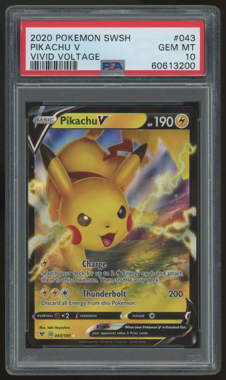 2020 Pokemon Pikachu V Vivid Voltage #43 PSA 10