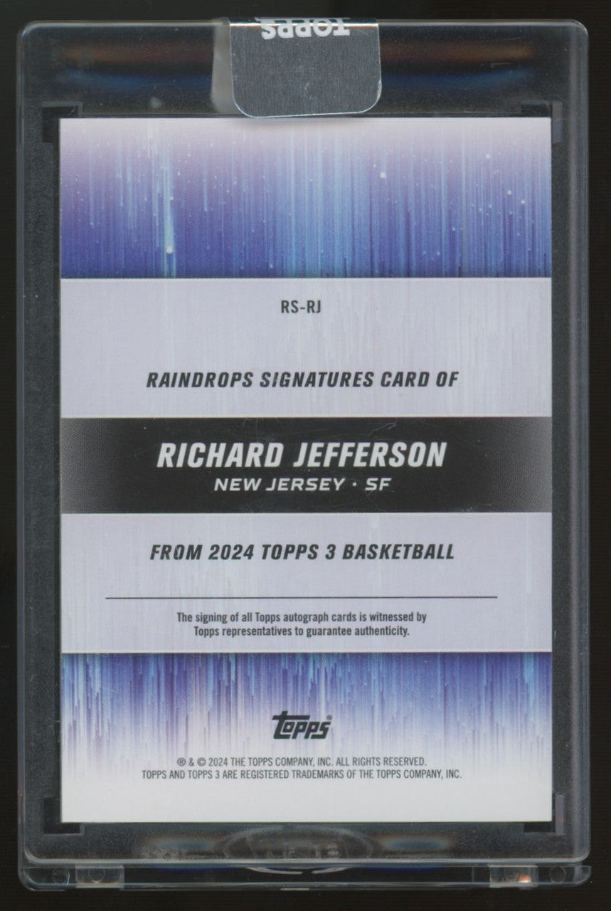 2023-24 Topps Three Richard Jefferson Red Raindrops Auto /5 #RS-RJ