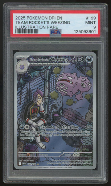 2025 Pokemon Team Rocket's Weezing Destined Rivals IR #199 PSA 9 (B)