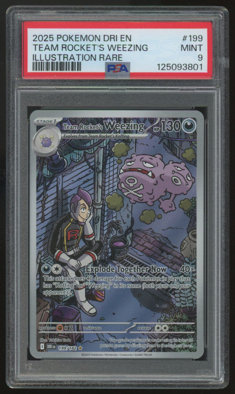 2025 Pokemon Team Rocket's Weezing Destined Rivals IR #199 PSA 9 (B)