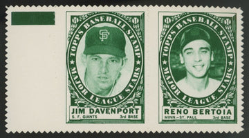 1961 Topps Jim Davenport / Reno Bertoia Stamp Panel NM