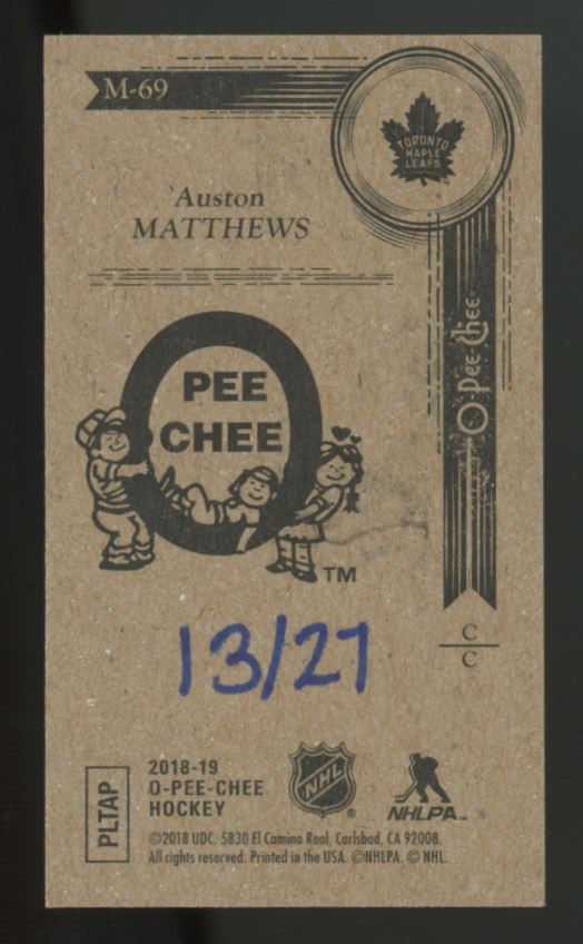 2018-19 O-Pee-Chee Auston Matthews Mini /27 #M-69