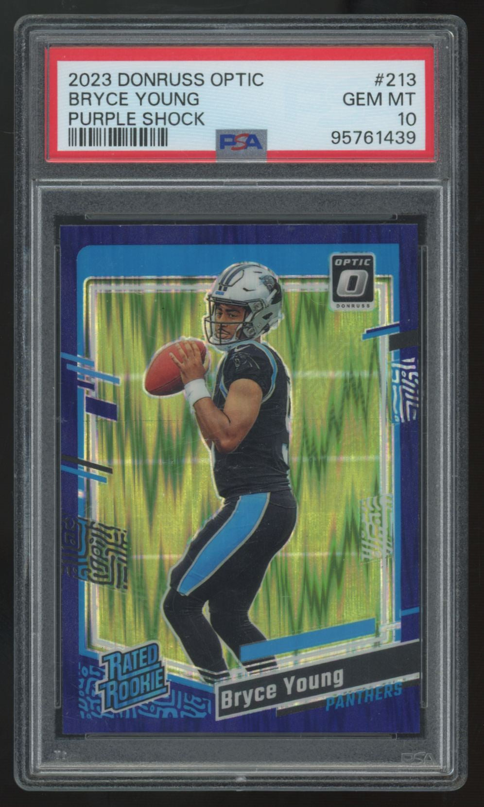 2023 Donruss Optic Bryce Young RC Rated Rookie Purple Shock #213 PSA 10