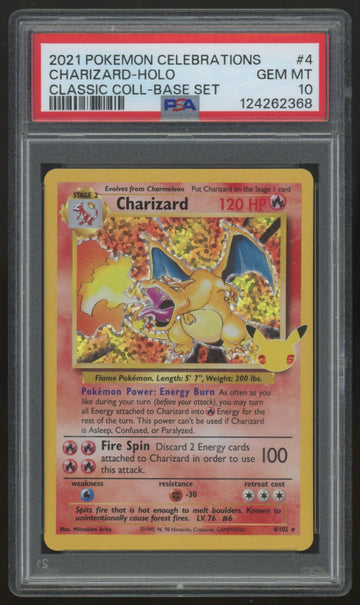 2021 Pokemon Charizard Celebrations Classic Collection Holo #4 PSA 10 (D)
