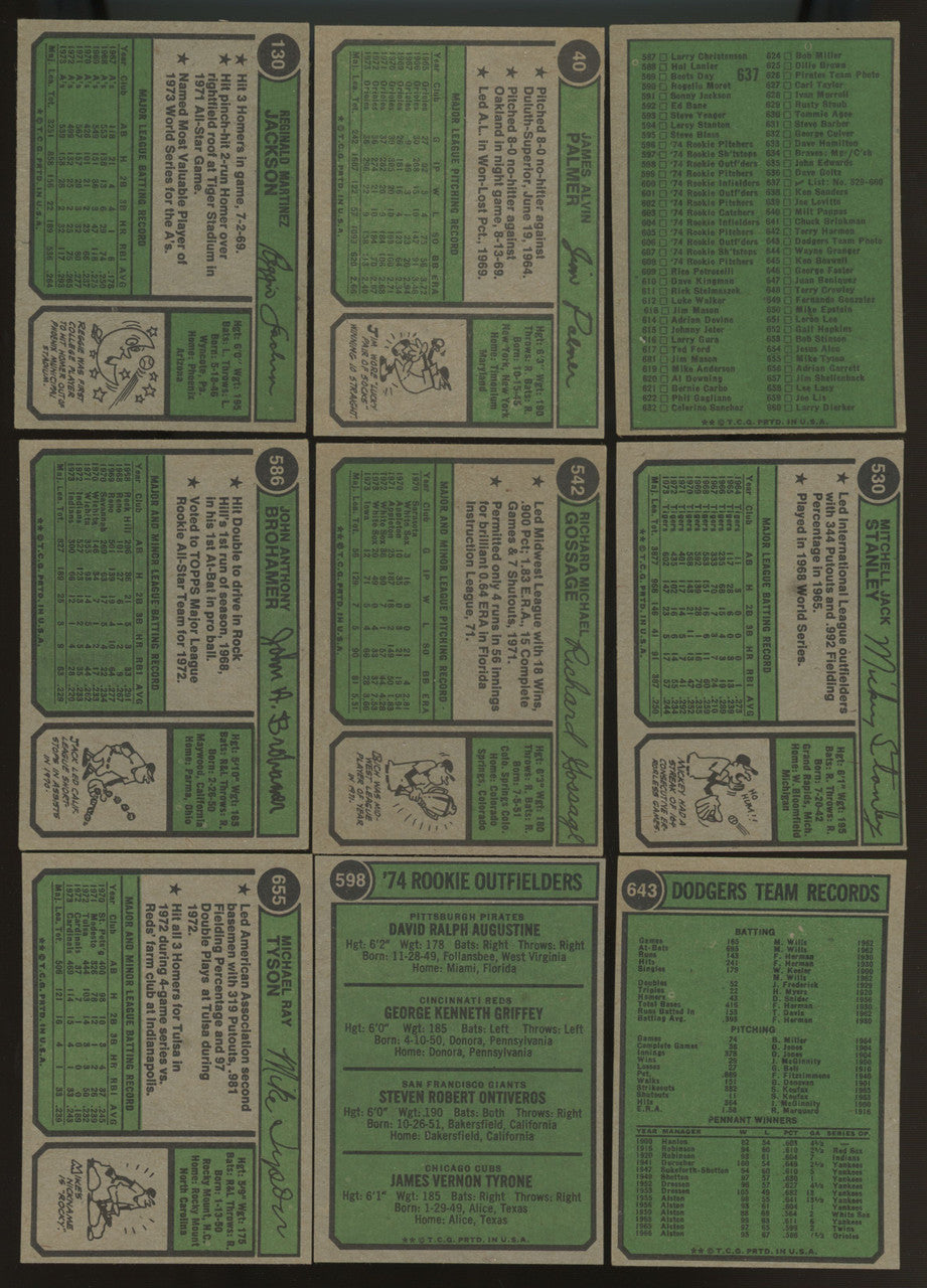 1974 Topps Baseball Complete Set (660) EX/EX-MT
