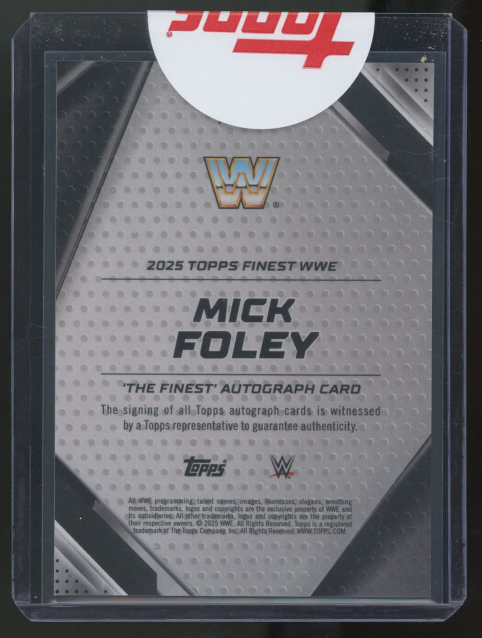 2025 Topps Finest WWE Mick Foley The Finest Gold Refractor Auto /50 #TFA-MIK