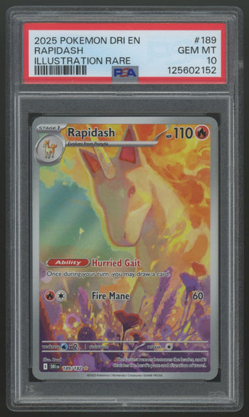 2025 Pokemon Rapidash Destined Rivals Illustration Rare #189 PSA 10