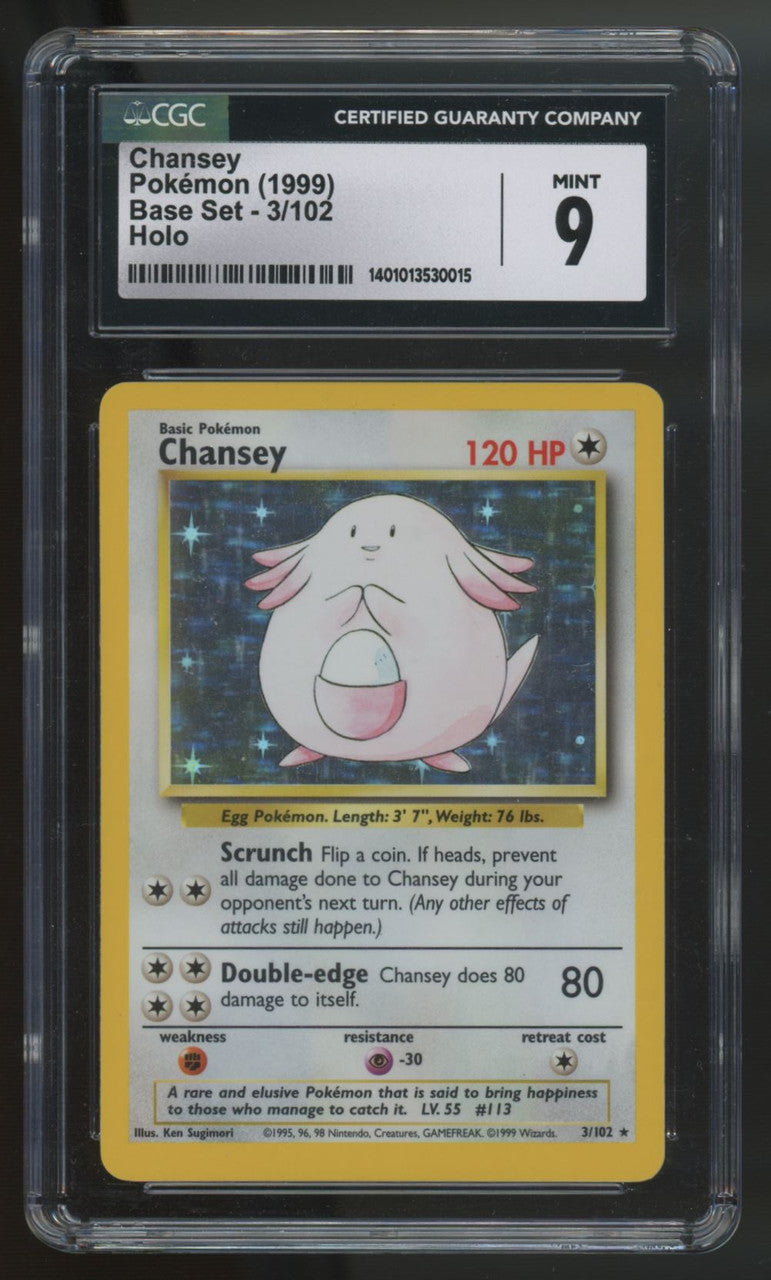 1999 Pokemon Chansey Base Set Holo #3 CGC 9