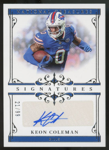 2025 National Treasures Keon Coleman Signatures Auto /99 #SIG-KCN