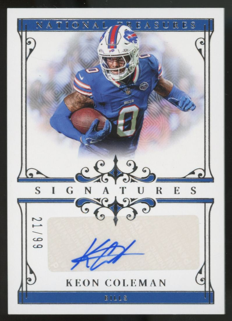 2025 National Treasures Keon Coleman Signatures Auto /99 #SIG-KCN