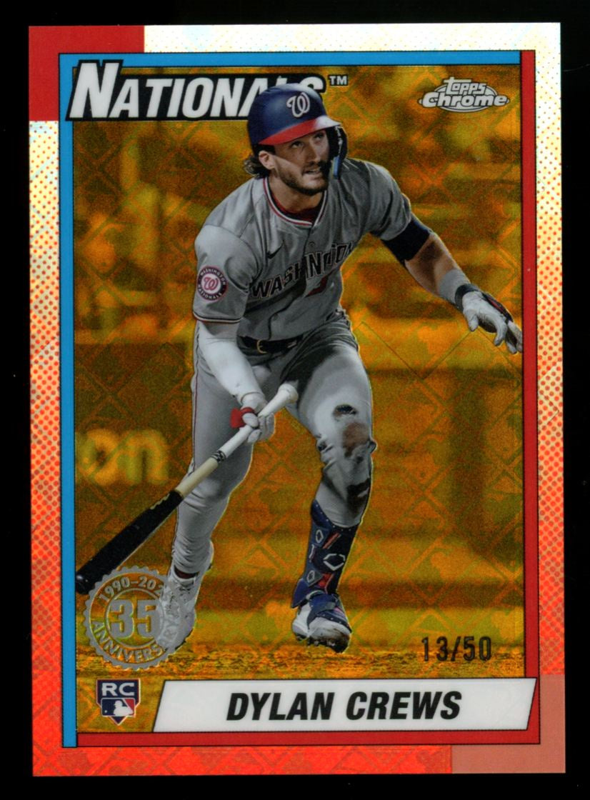2025 Topps Chrome Logofractor Dylan Crews RC '90 Gold Refractor /50 #90CB-16