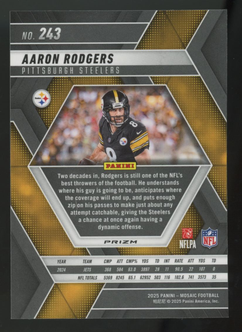 2025 Panini Mosaic Aaron Rodgers Honeycomb SSP #243