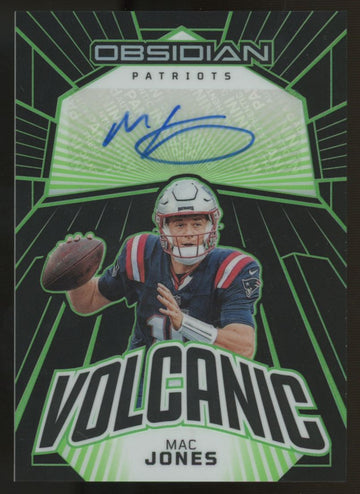 2023 Obsidian Mac Jones Volcanic Signatures Electric Etch Auto Green /25 #VS-MJO