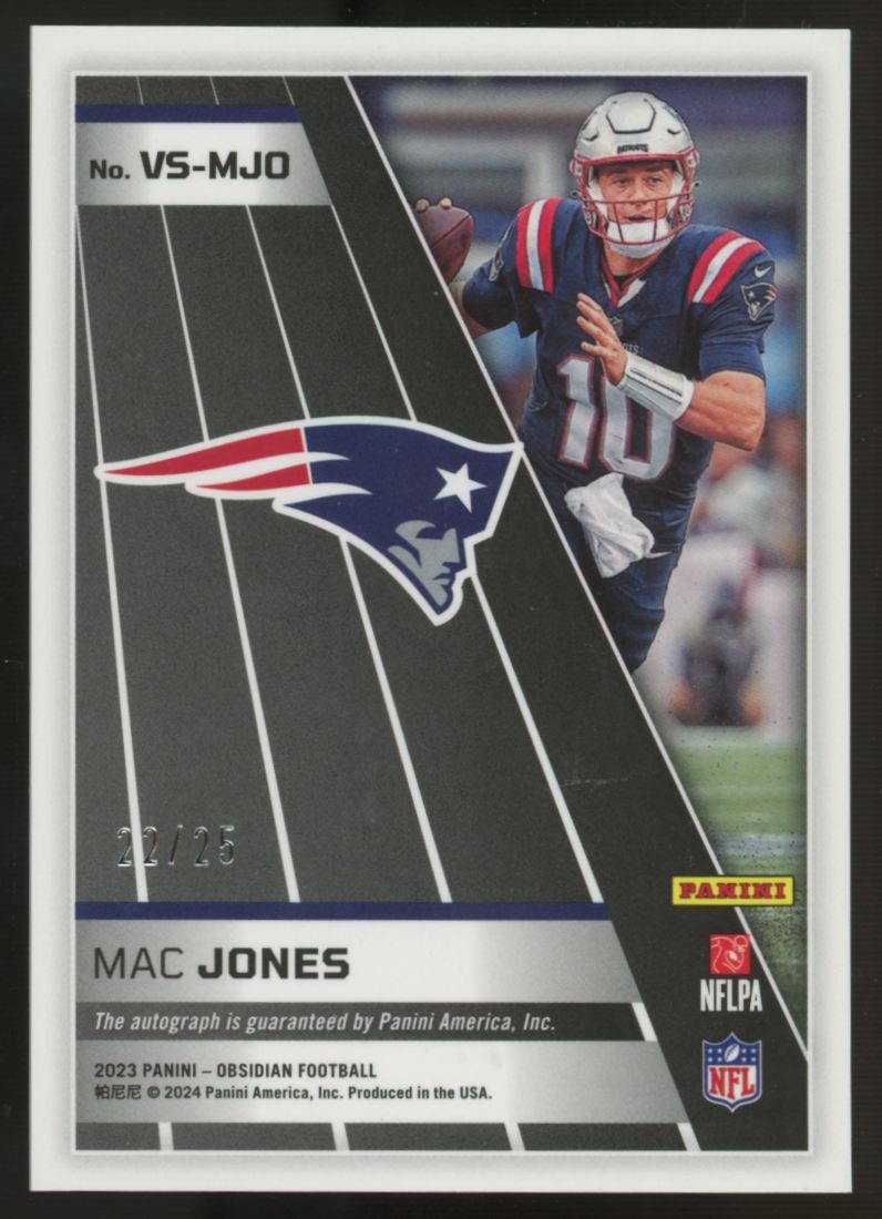 2023 Obsidian Mac Jones Volcanic Signatures Electric Etch Auto Green /25 #VS-MJO
