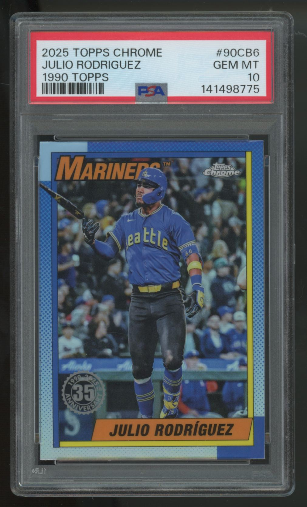 2025 Topps Chrome Julio Rodriguez 1990 Topps #90CB-6 PSA 10