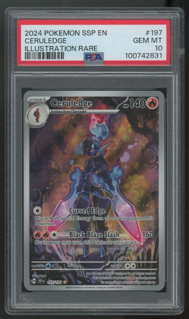 2024 Pokemon Ceruledge Surging Sparks Illustration Rare #197 PSA 10