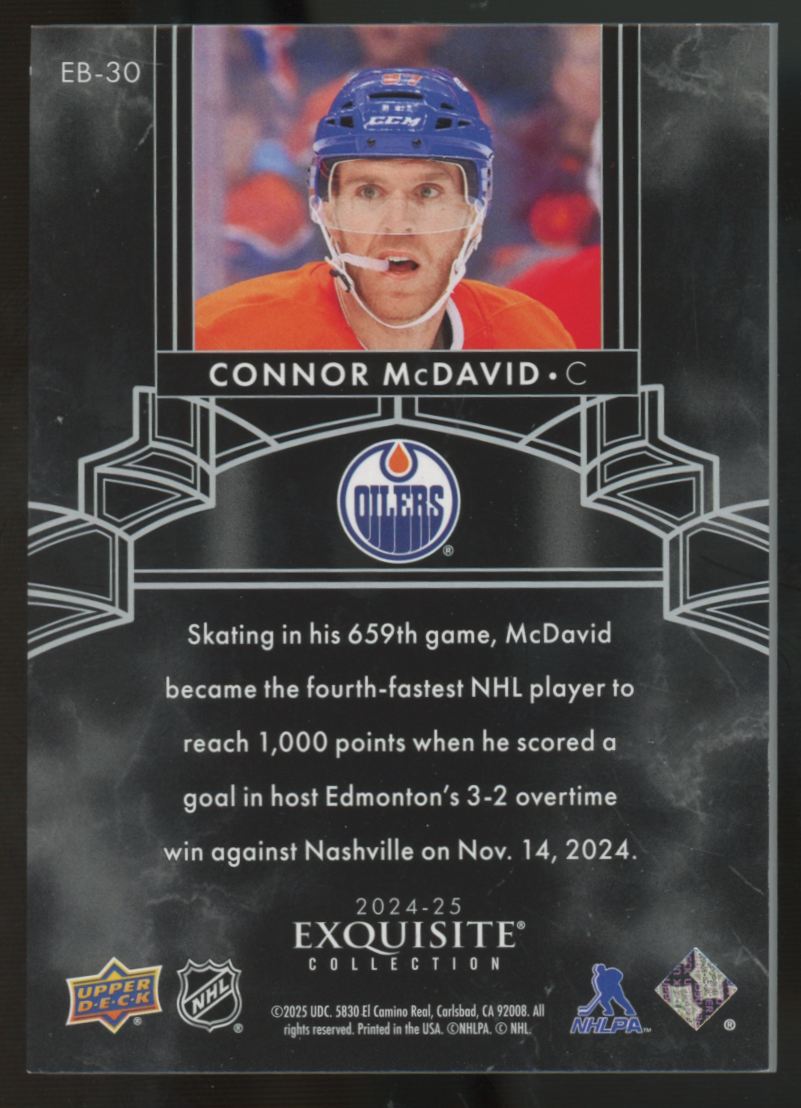 2024-25 Upper Deck The Cup Connor McDavid Exquisite Collection /99 #EB-30