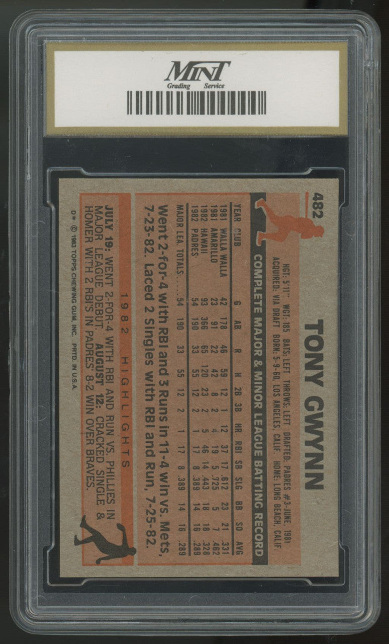 1983 Topps Tony Gwynn RC #482 MGS 9