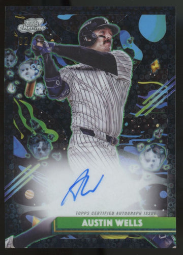 2025 Topps Chrome Cosmic Austin Wells Black Eclipse Refractor Auto /10 #CCA-AW