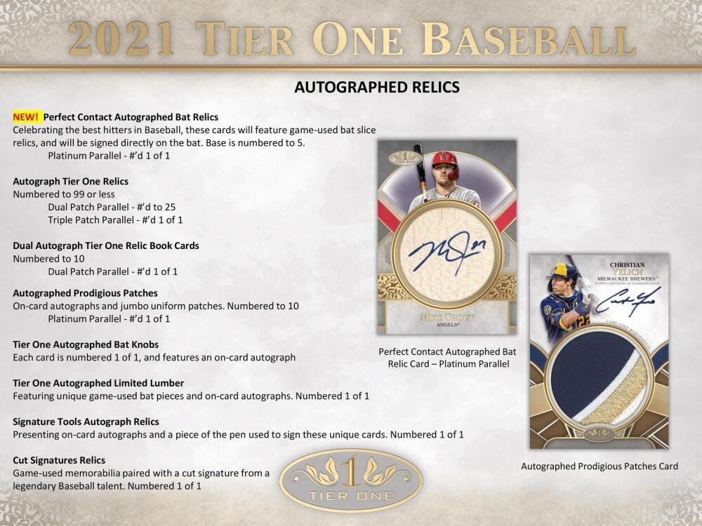 2021 Topps Tier One Baseball Hobby Box