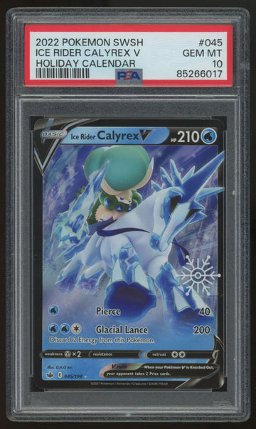 2022 Pokemon Ice Rider Calyrex V Holiday Calendar Holo #045 PSA 10
