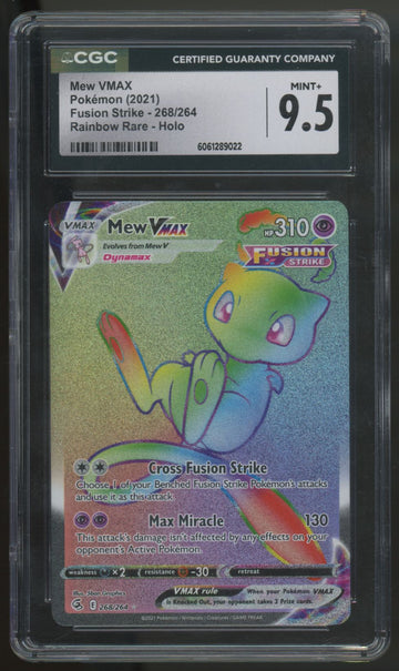 2021 Pokemon Mew VMAX Fusion Strike Secret Full Art #268 CGC 9.5