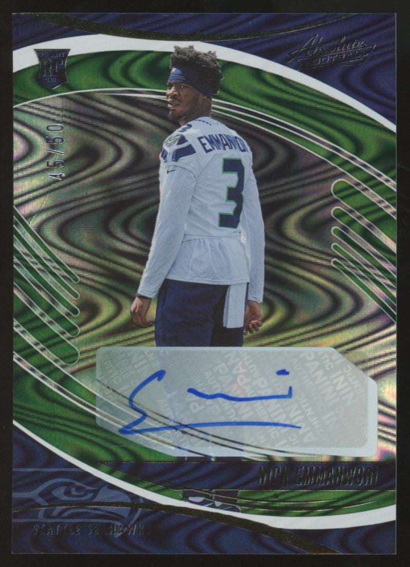 2025 Panini Absolute Nick Emmanwori RC Green Waves Auto /50 #163