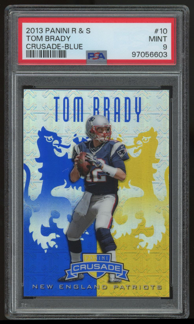 2013 Rookies & Stars Tom Brady Crusade Blue #10 PSA 9