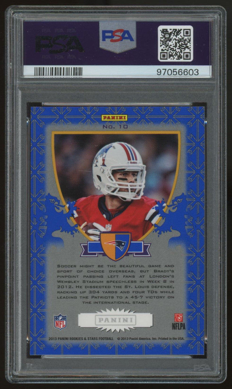2013 Rookies & Stars Tom Brady Crusade Blue #10 PSA 9