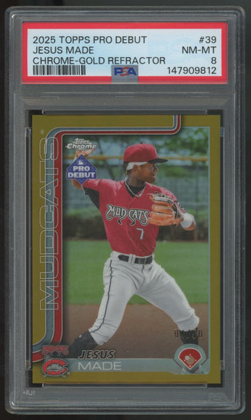 2025 Topps Pro Debut Jesus Made Chrome Gold Refractor /50 #PDC-39 PSA 8
