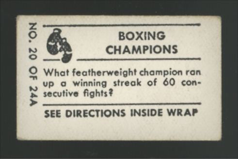 1948 Topps Magic Willie Pep Boxing Champions #20 Good