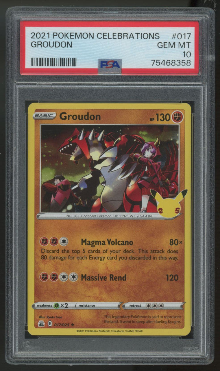 2021 Pokemon Groudon Celebrations Collection #017 PSA 10