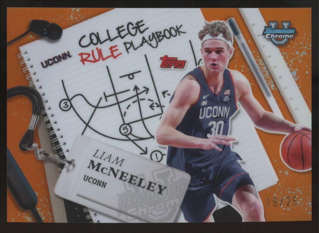2024-25 Bowman Chrome University Liam McNeeley Orange Rule Playbook /25 #CRP-14